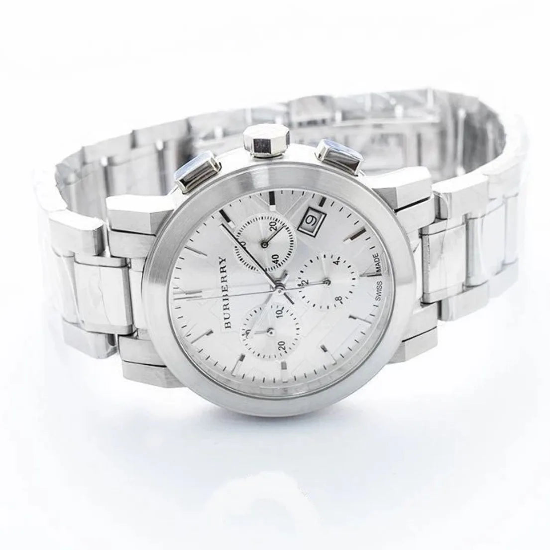 Burberry BU9750 The City Unisex Silver Chronograph Watch - SJR London Timepiece