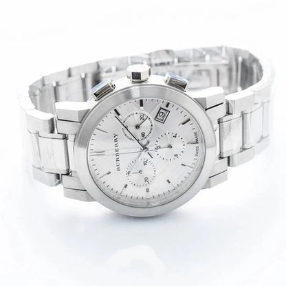 Burberry BU9750 The City Unisex Silver Chronograph Watch - SJR London Timepiece