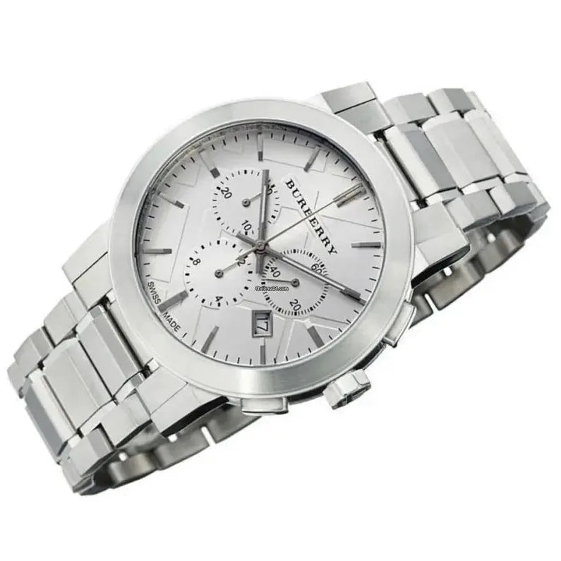 Burberry BU9750 The City Unisex Silver Chronograph Watch - SJR London Timepiece