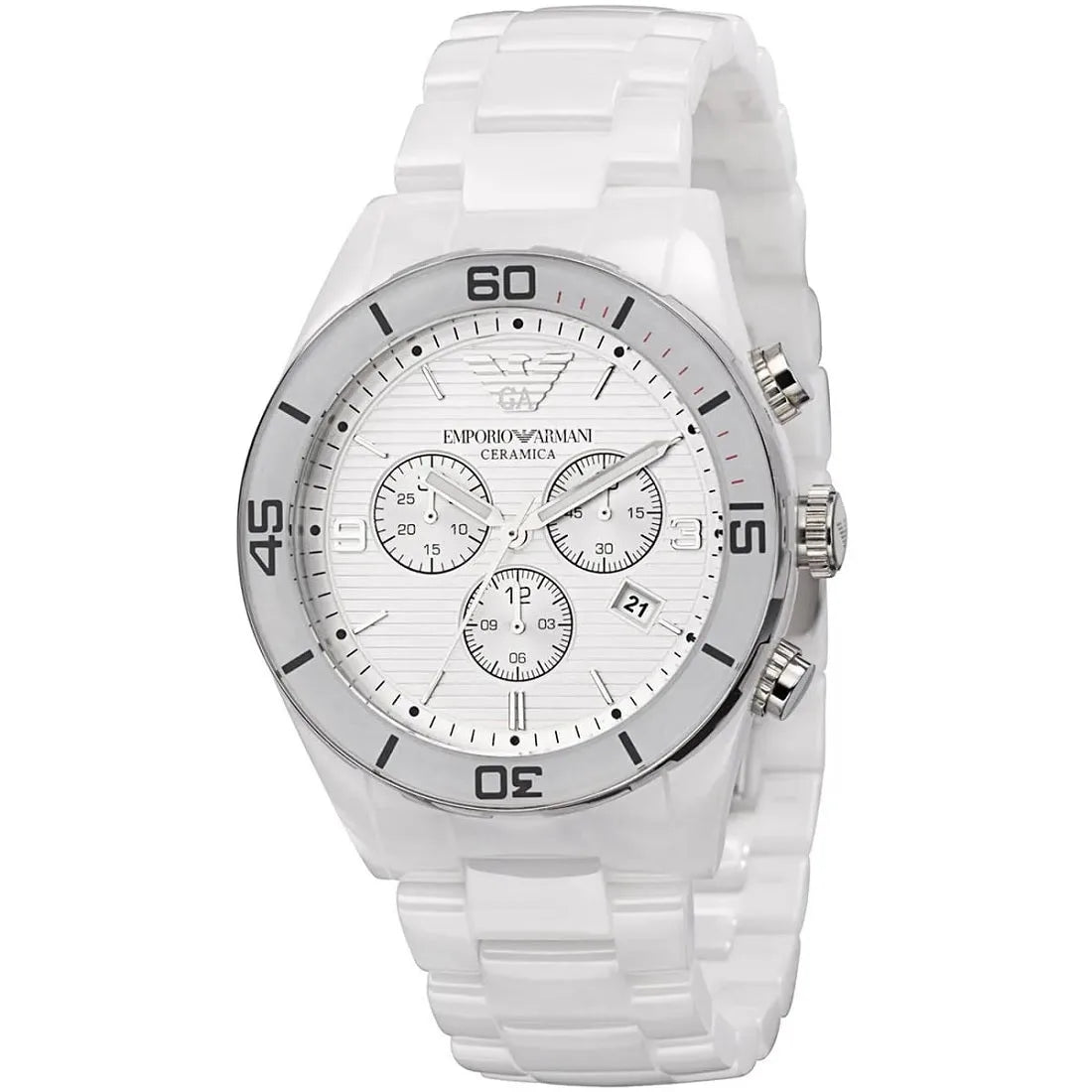 Emporio Armani AR1424 Leo Men's White Ceramic Watch - SJR London Timepiece