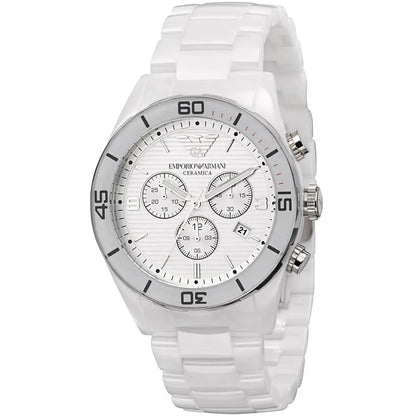 Emporio Armani AR1424 Leo Men's White Ceramic Watch - SJR London Timepiece