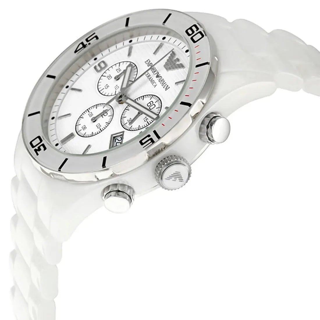 Emporio Armani AR1424 Leo Men's White Ceramic Watch - SJR London Timepiece