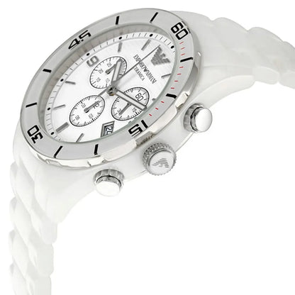 Emporio Armani AR1424 Leo Men's White Ceramic Watch - SJR London Timepiece