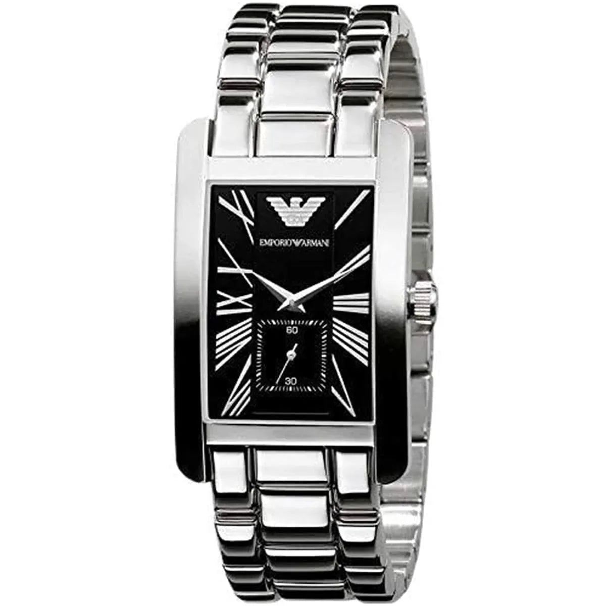 Emporio Armani AR0156 Classic Men's Rectangular Silver Watch - SJR London Timepiece