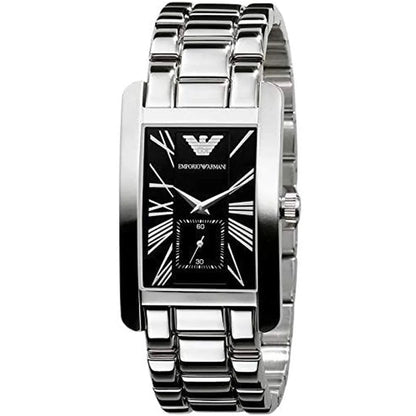 Emporio Armani AR0156 Classic Men's Rectangular Silver Watch - SJR London Timepiece