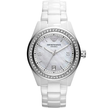 Emporio Armani AR1426 Ceramica Women's White Watch - SJR London Timepiece
