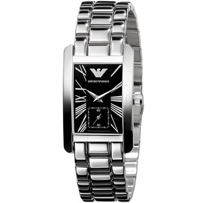 Emporio Armani AR0157 Classic Women's Rectangular Silver Watch - SJR London Timepiece