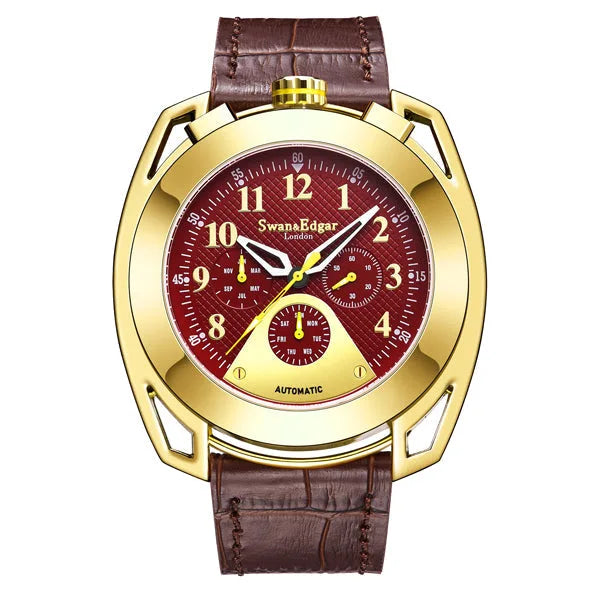 Limited Edition Swan & Edgar Hand Assembled Crusader Automatic Brown - SJR London Timepiece