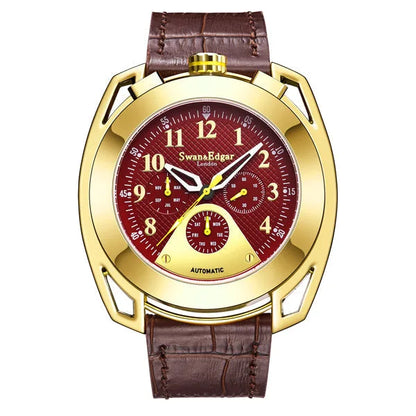 Limited Edition Swan & Edgar Hand Assembled Crusader Automatic Brown - SJR London Timepiece