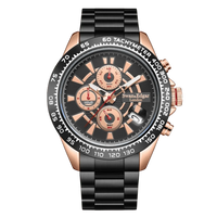 Limited Edition Swan & Edgar Hand Assembled Speed Target Mechanical Quartz Rose Black - SJR London Timepiece