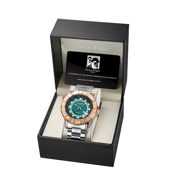 Limited Edition Swan & Edgar Hand Assembled Geometric Racer Automatic Two Tone Steel - SJR London Timepiece