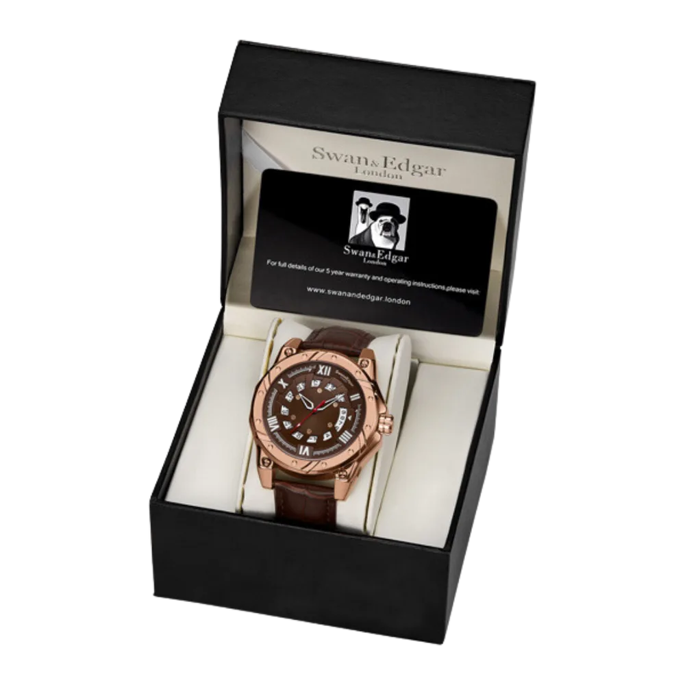 Limited Edition Swan & Edgar Hand Assembled Engineer Automatic Brown - SJR London Timepiece
