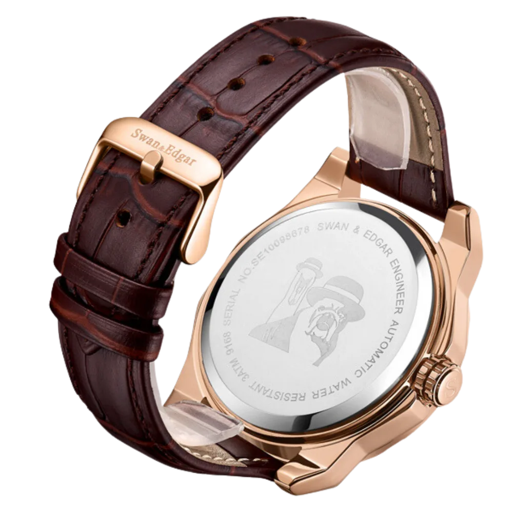 Limited Edition Swan & Edgar Hand Assembled Engineer Automatic Brown - SJR London Timepiece