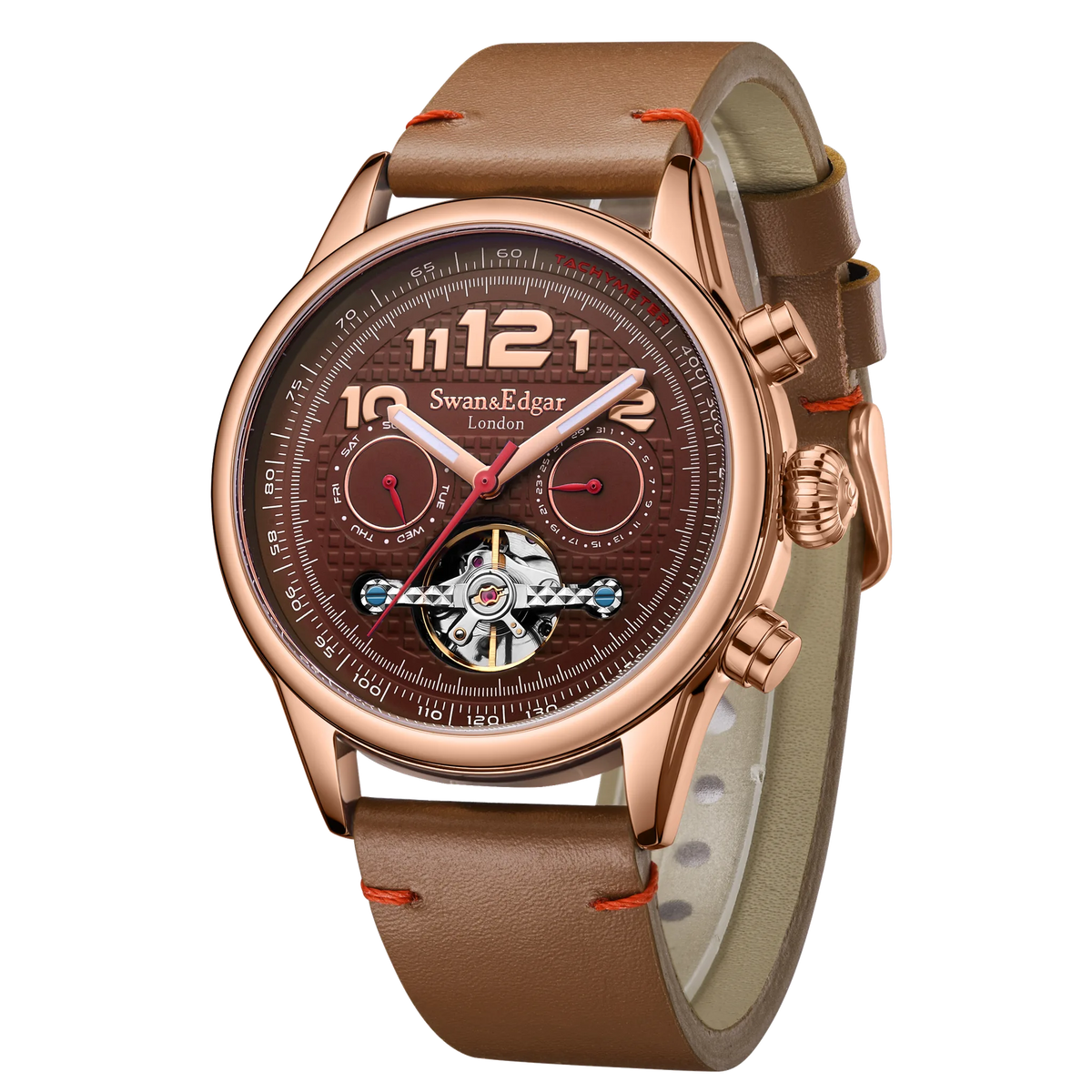 Limited Edition Swan & Edgar Hand Assembled Hasten Automatic Rose Brown - SJR London Timepiece