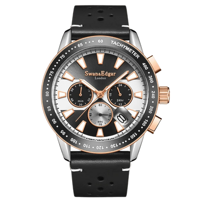 Limited Edition Swan & Edgar Hand Assembled Mechanical Quartz Racer Steel - SJR London Timepiece