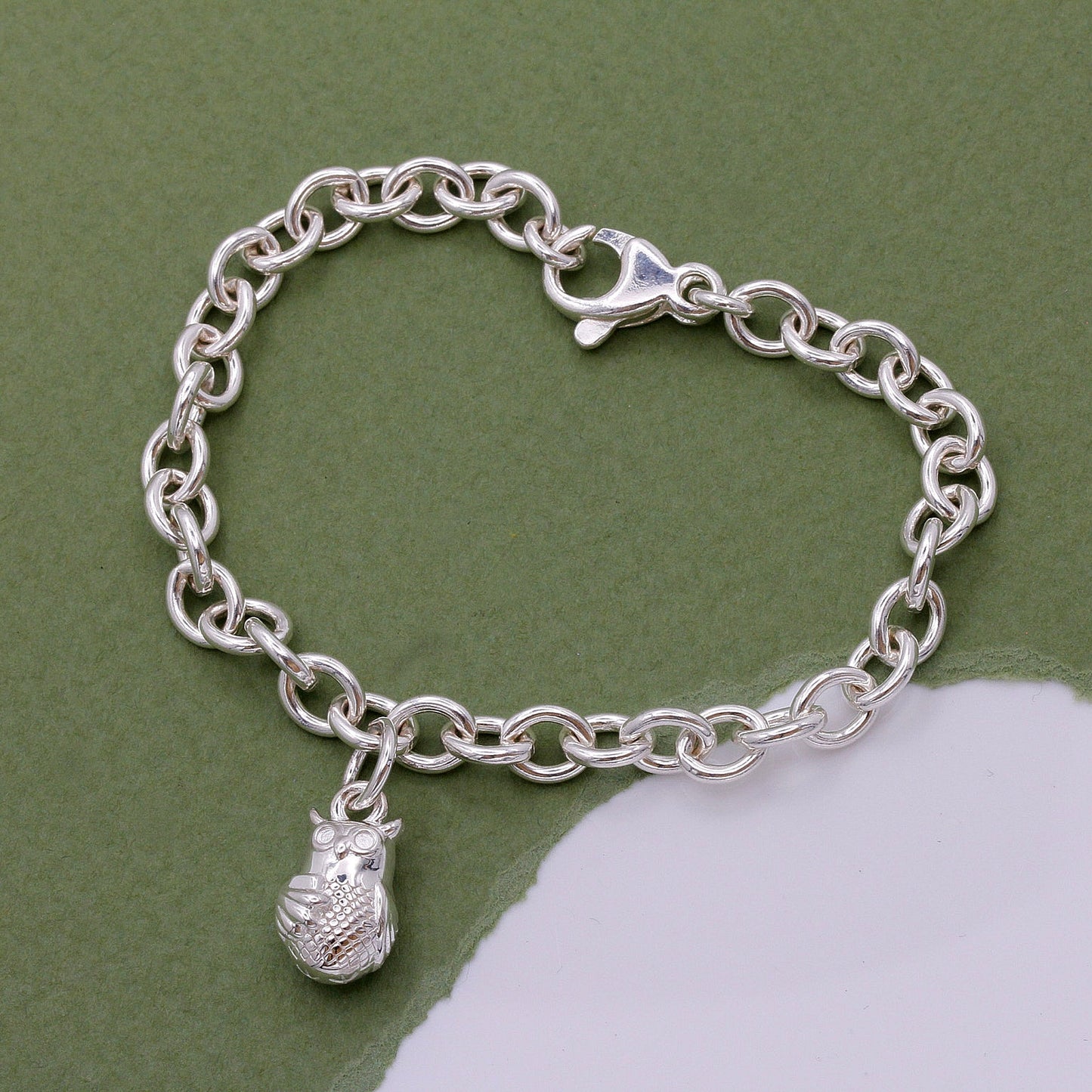 Owl Personalised Silver Charm Scarlett Jewellery