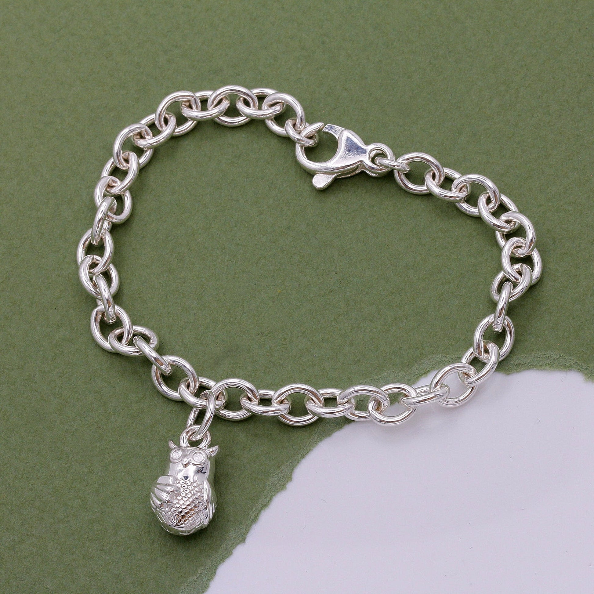 Owl Personalised Silver Charm Scarlett Jewellery