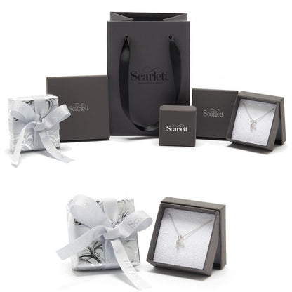 Silver heart charm bracelet with delicate chain and engraved details by Scarlett Jewellery.