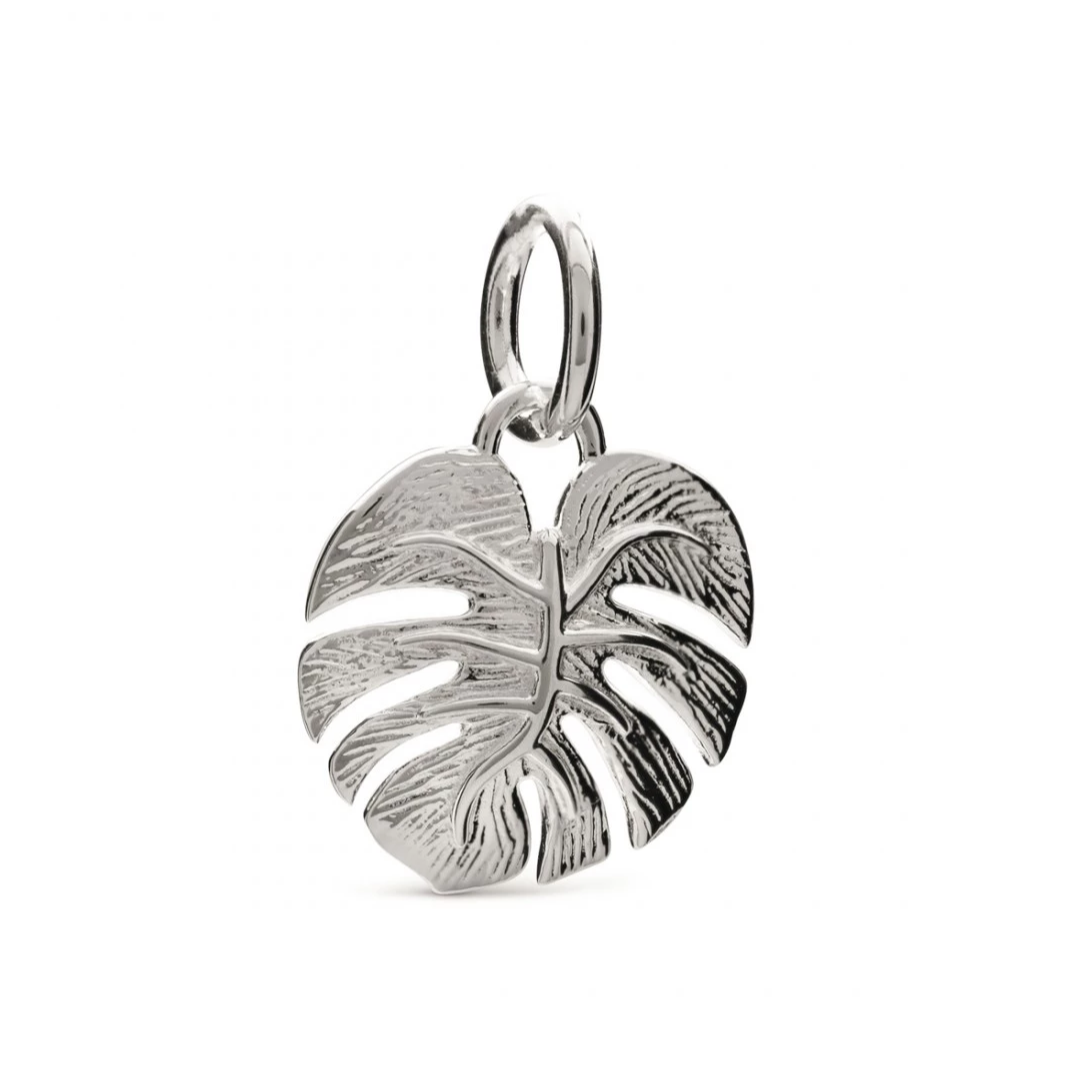 Monstera Palm Leaf Silver Charm Scarlett Jewellery