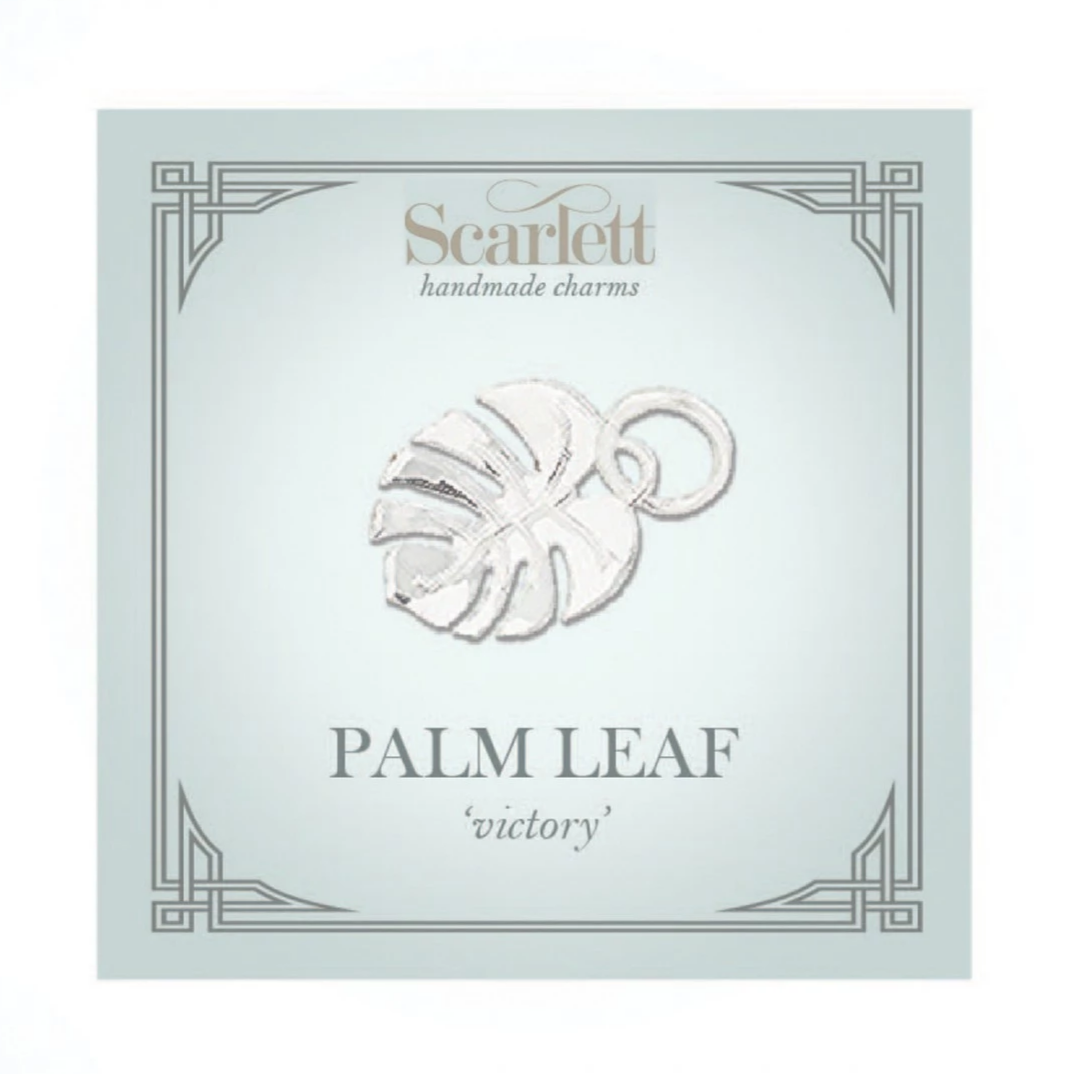 Monstera Palm Leaf Silver Charm Scarlett Jewellery