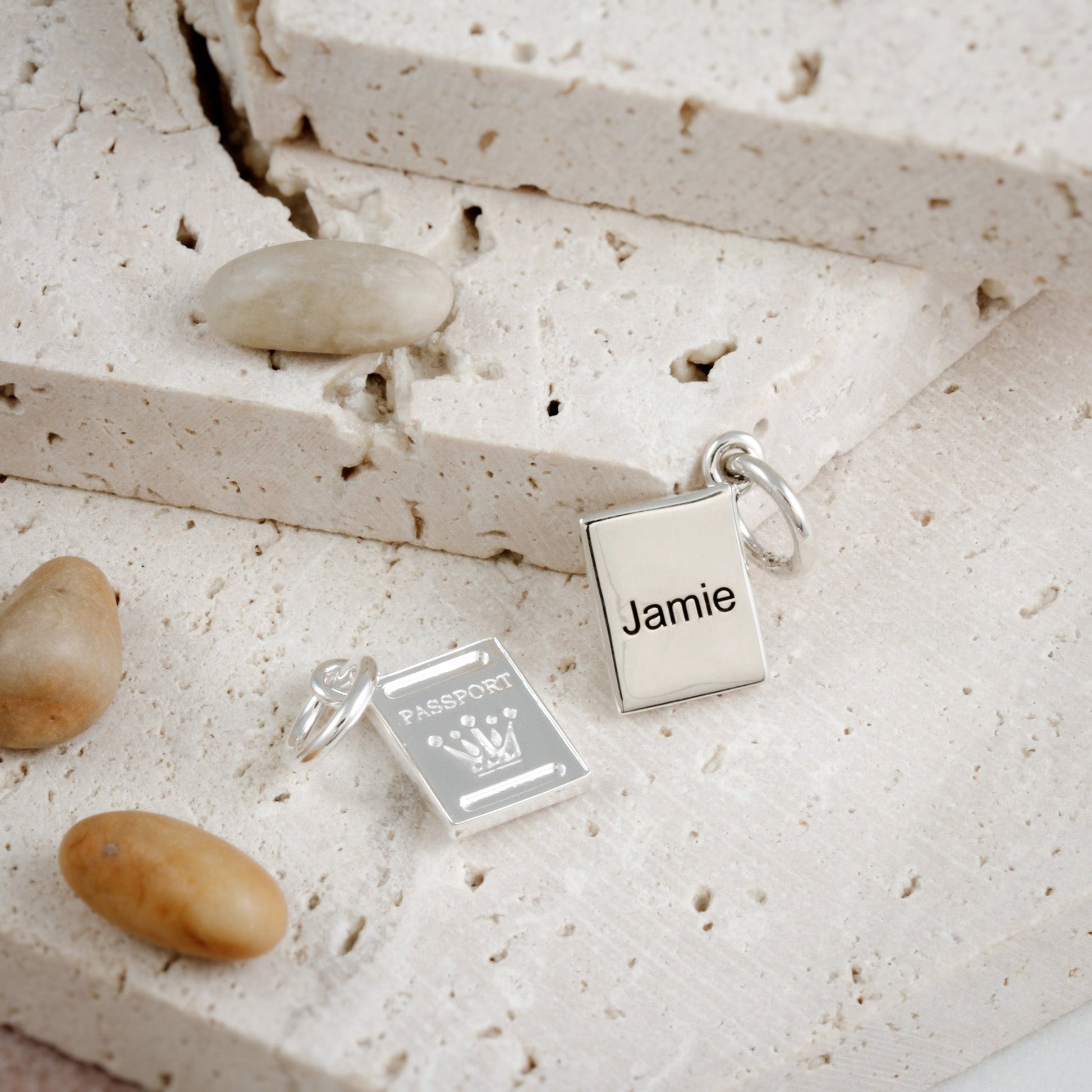 Passport Personalised Silver Charm Scarlett Jewellery