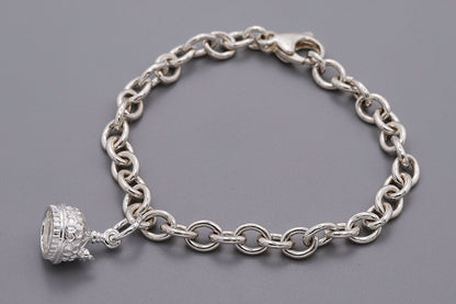Silver charm featuring a miniature Brighton Pavilion model with detailed architecture, by Scarlett Jewellery.