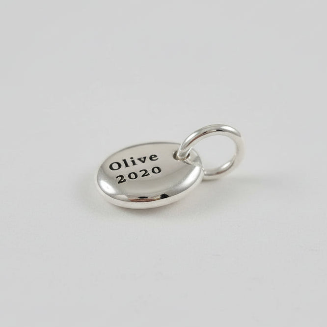 Pebble Personalised Silver Charm Scarlett Jewellery