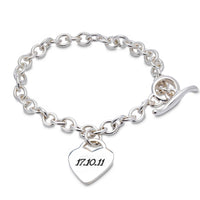 Personalised Heart Silver Charm Bracelet Scarlett Jewellery
