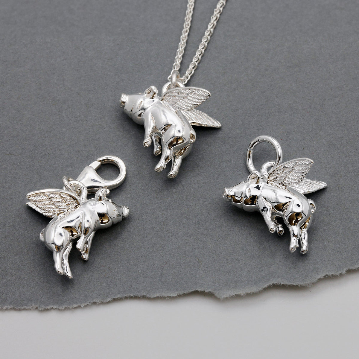 Pigs Might Fly Silver Charm Scarlett Jewellery