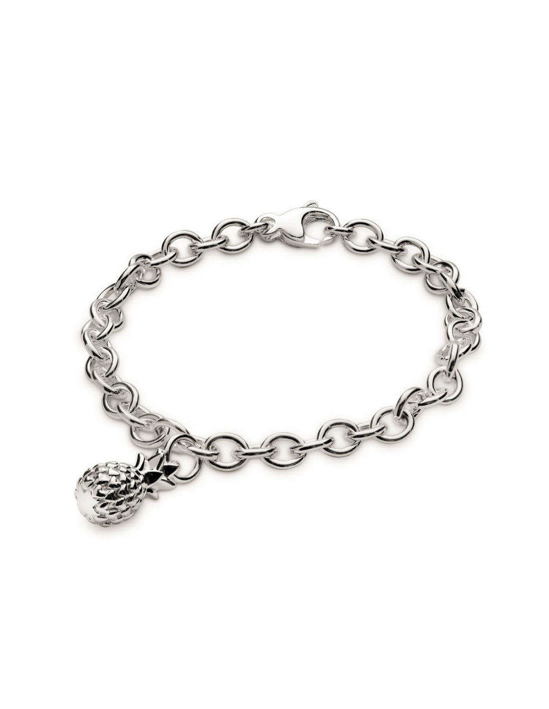 Silver pineapple charm with detailed texture, shown against a white background, by Scarlett Jewellery.