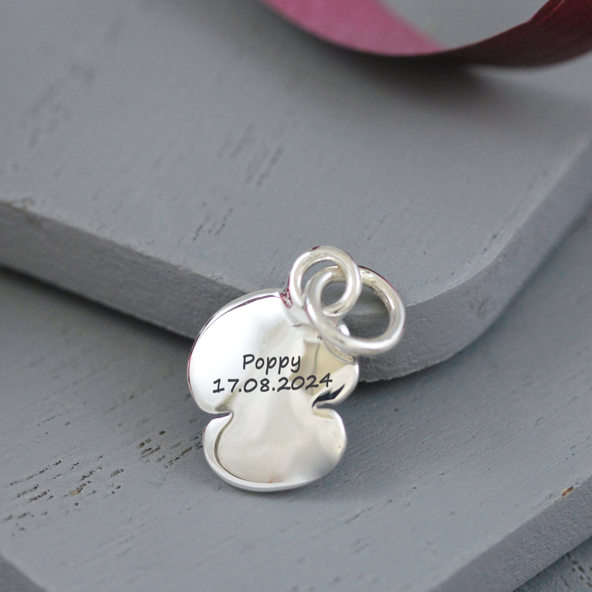 Poppy Flower Personalised Silver Charm Scarlett Jewellery