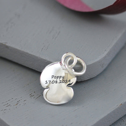 Poppy Flower Personalised Silver Charm Scarlett Jewellery