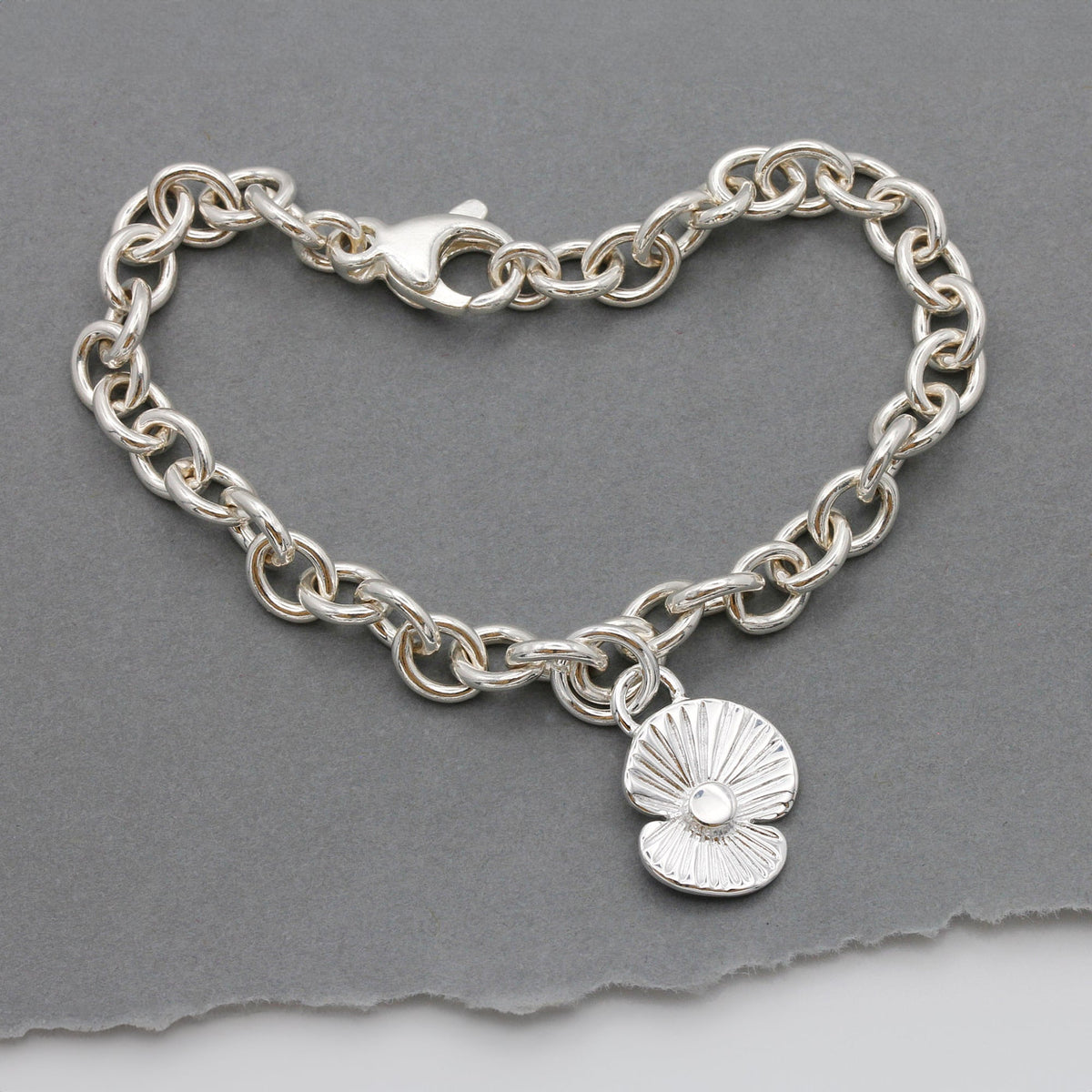 Poppy Flower Personalised Silver Charm Scarlett Jewellery