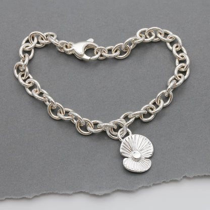 Poppy Flower Personalised Silver Charm Scarlett Jewellery