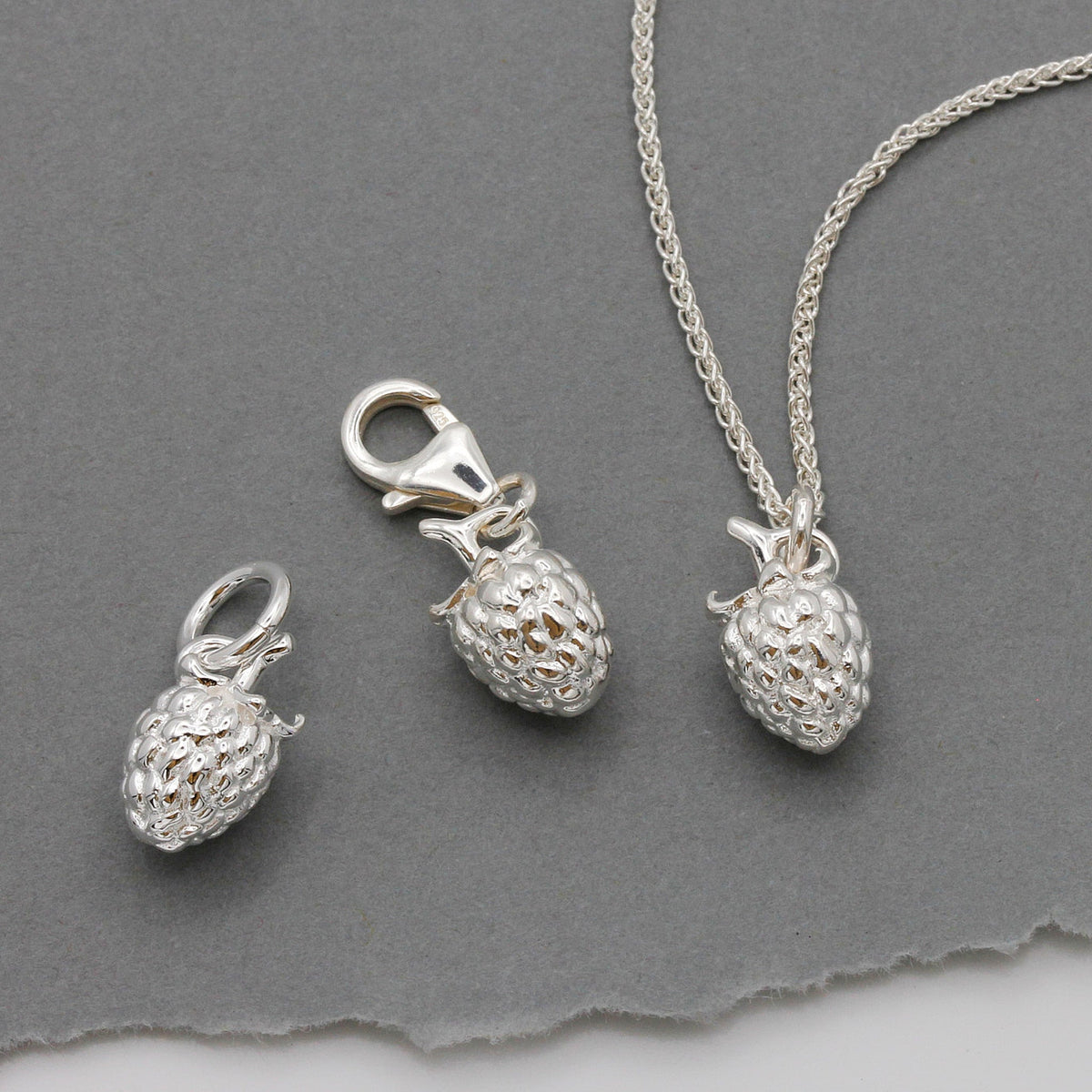 Raspberry Silver Charm Scarlett Jewellery