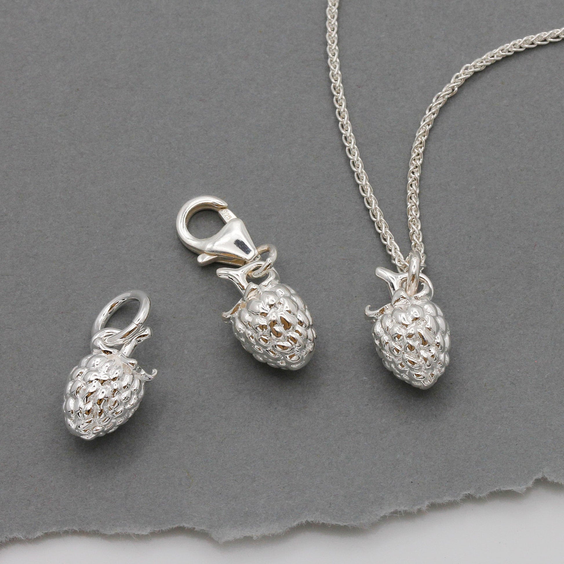 Raspberry Silver Charm Scarlett Jewellery