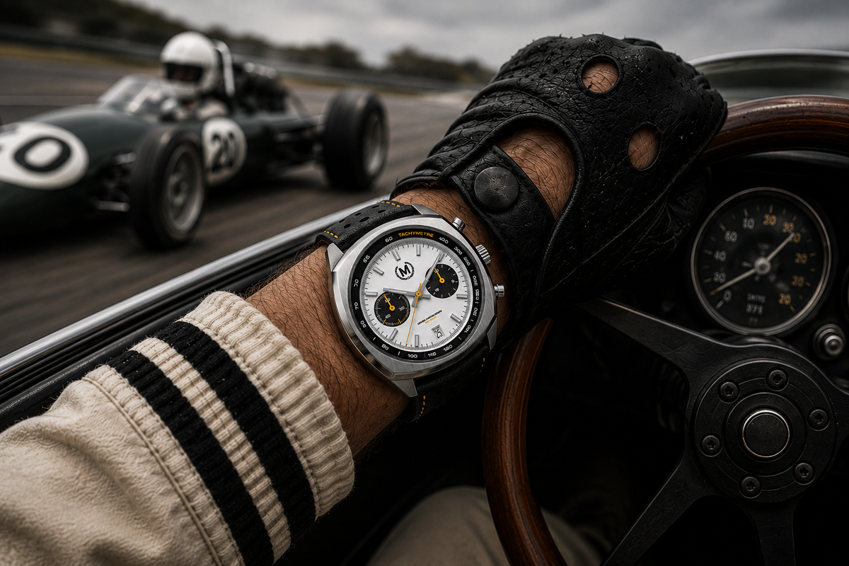 Driver Chronograph MKII Meca-Quartz, Panda - SJR London Timepiece