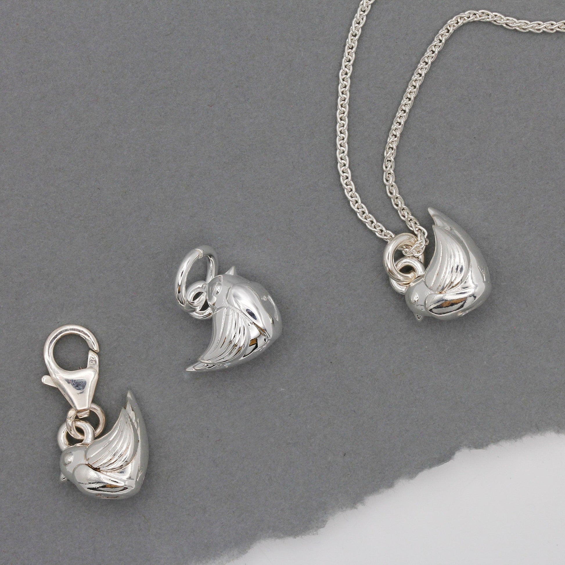 Robin Silver Charm Scarlett Jewellery