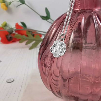 Rose Flower Personalised  Silver Charm Scarlett Jewellery