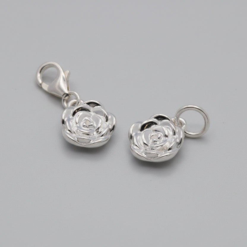 Rose Flower Personalised  Silver Charm Scarlett Jewellery
