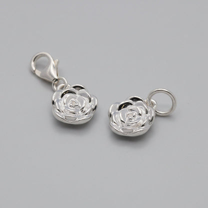 Rose Flower Personalised  Silver Charm Scarlett Jewellery
