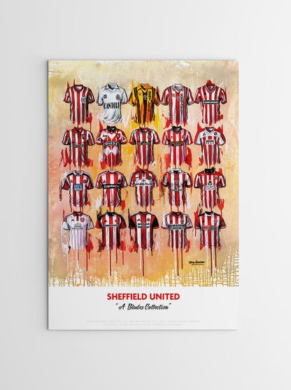 Sheffield United FC Shirts - A2 Signed Limited Edition Prints