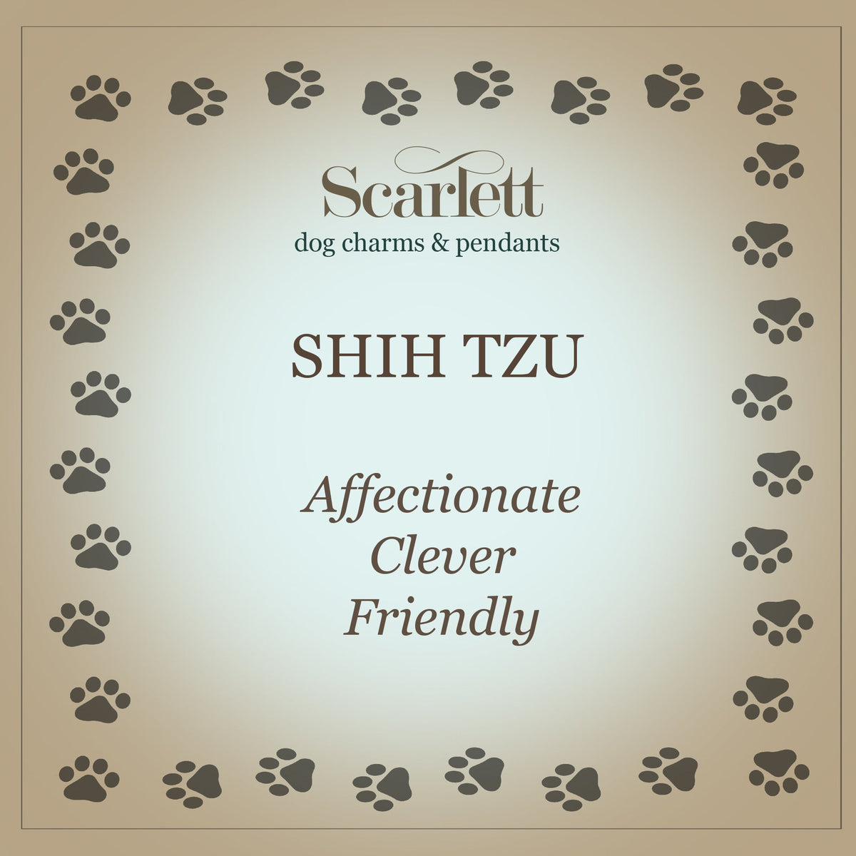 Shih Tzu Silver Dog Charm Scarlett Jewellery