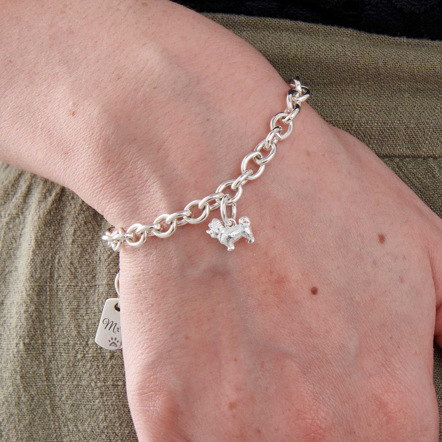 Shih Tzu Silver Dog Charm Bracelet Scarlett Jewellery