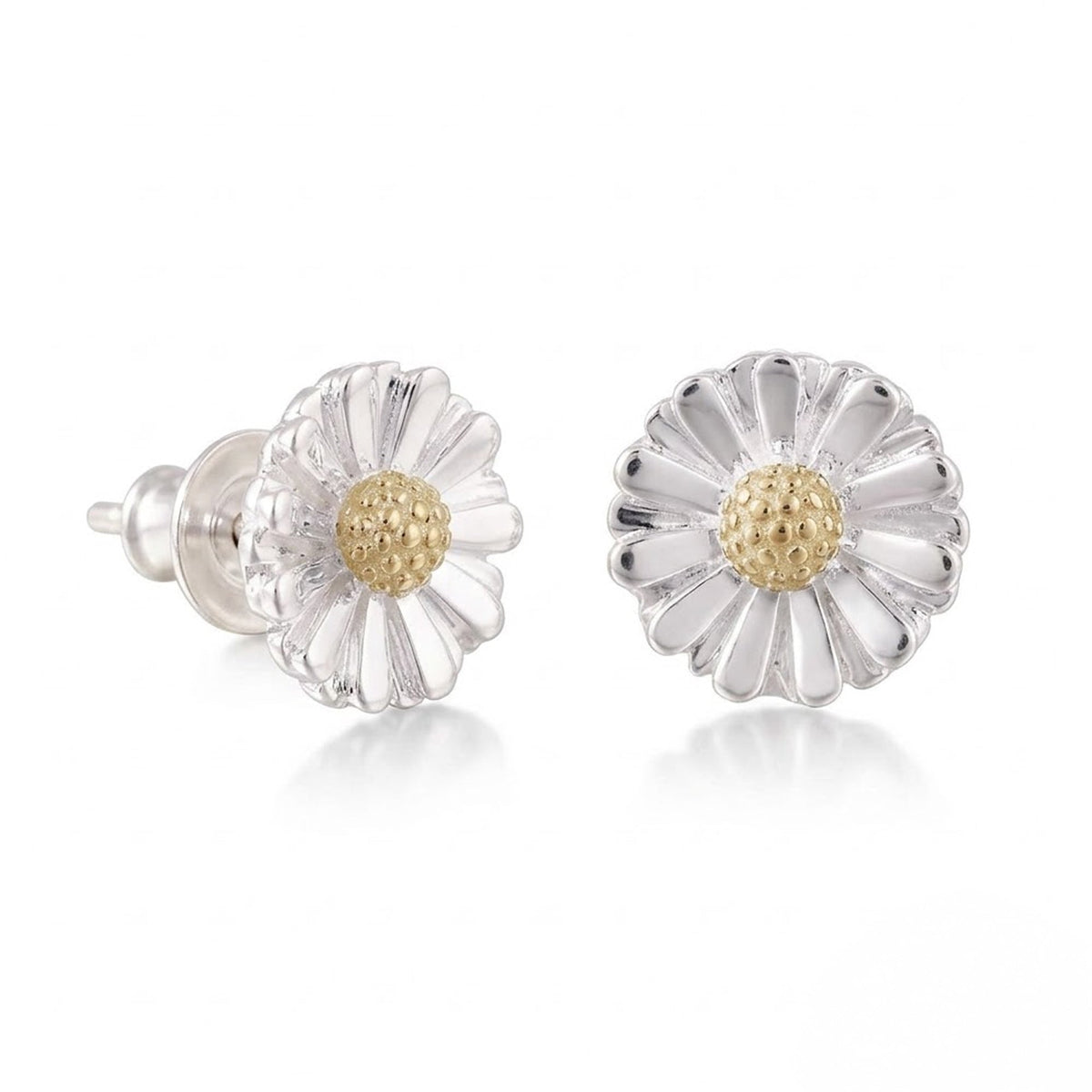 Daisy Silver & Solid Gold Stud Earrings Scarlett Jewellery