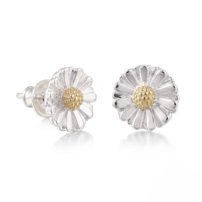 Daisy Silver & Solid Gold Stud Earrings Scarlett Jewellery
