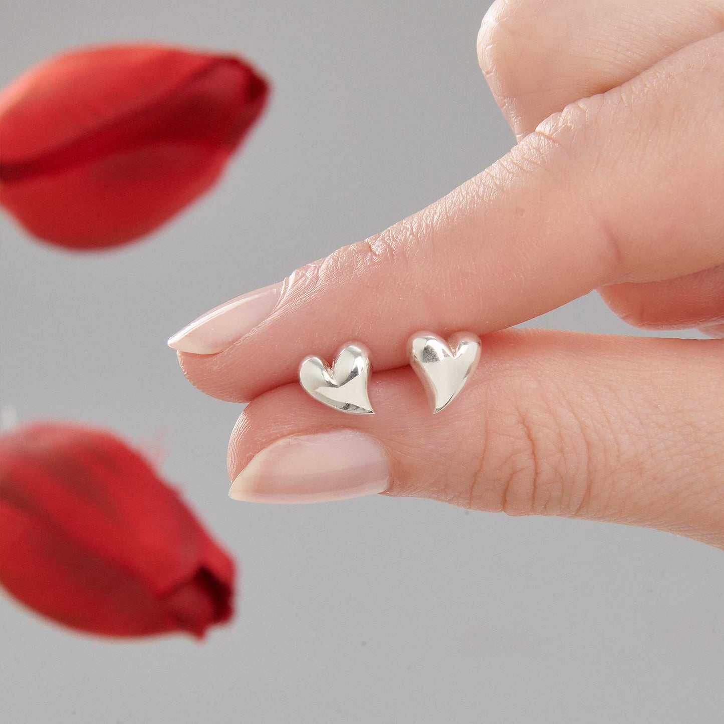 Simply Heart Silver Stud Earrings Scarlett Jewellery