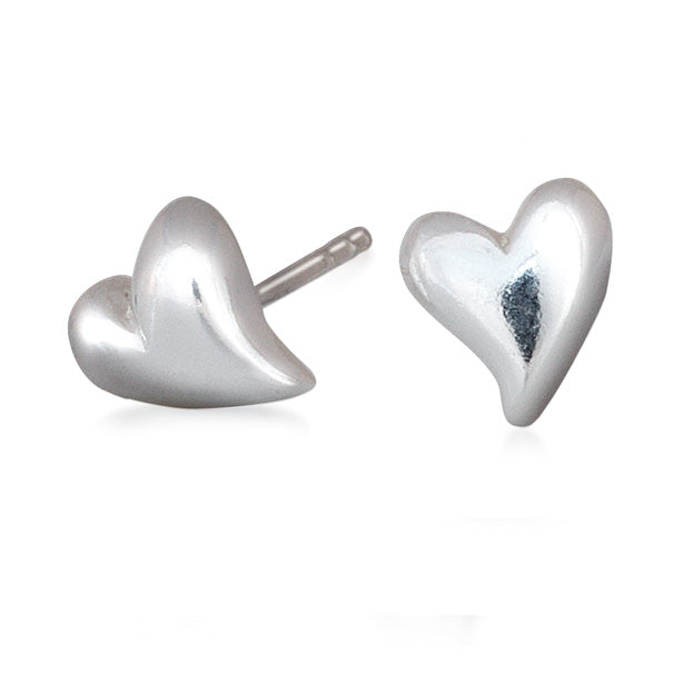Simply Heart Silver Stud Earrings Scarlett Jewellery