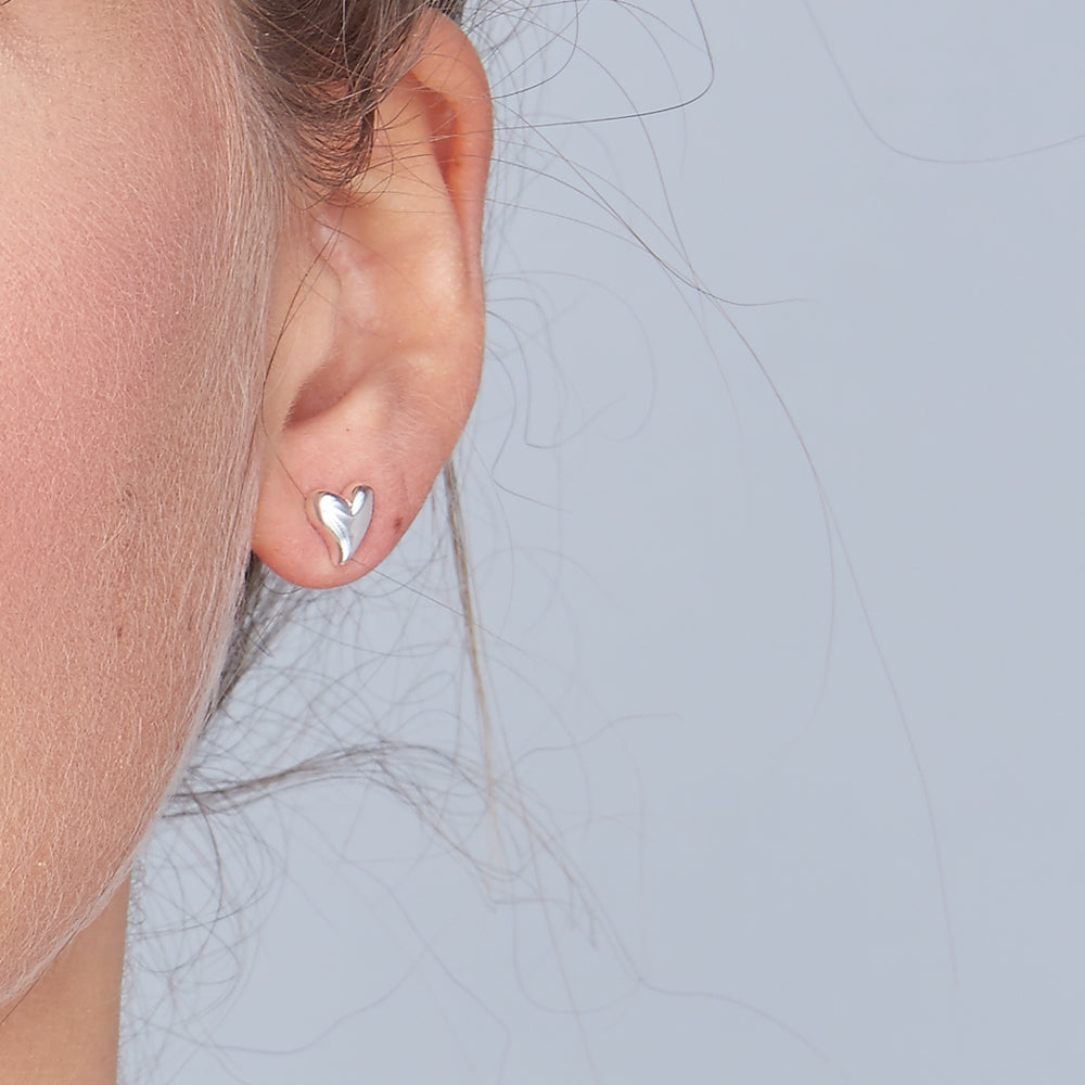 Simply Heart Silver Stud Earrings Scarlett Jewellery