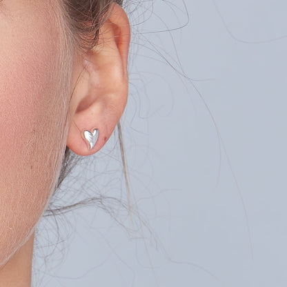 Simply Heart Silver Stud Earrings Scarlett Jewellery